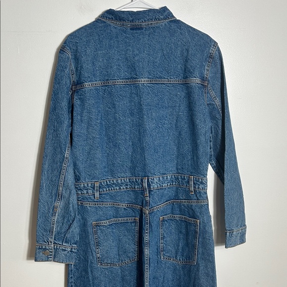 Zara Blue Denim Button-Front Dress XL - Picture 6 of 7